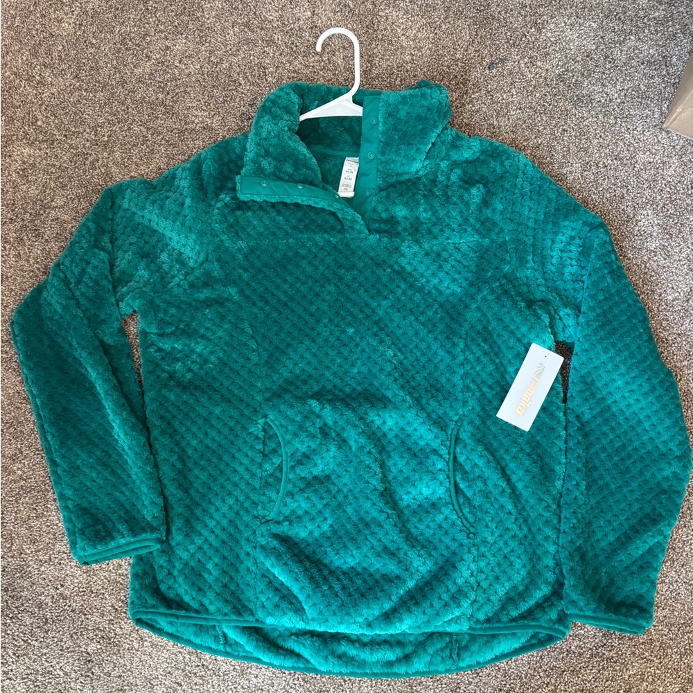 Marika Sherpa pullover quarter snap jacket